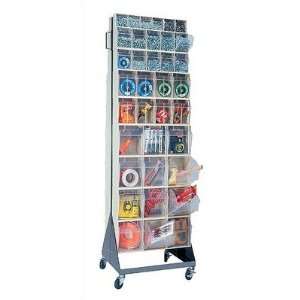   70 Mobile Double Sided Floor Stand Storage Unit with Tip Out Bins