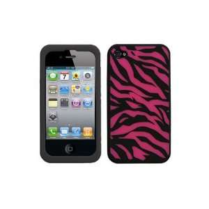  iPhone 4 Laser Silicone Skin   Pink Zebra Cell Phones 