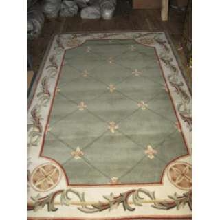 NICE Royal Palace Rug FLEUR de LIS 5 x 8 Handmade Wool Rug ~ SAGE 