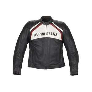 ALPINESTARS Womens Stella Six 3 Leather Motorcycle Jacket BLACK/WHITE 