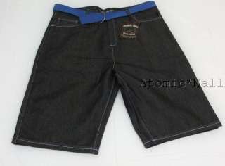 Beverly Hills Polo Jean Shorts Black w/ Belt Cross SZ38  