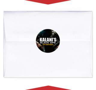 24 CALL OF DUTY BLACK OPS Personalized Party ENVELOPE SEALS  