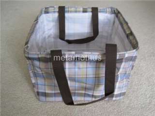 Thirty One Square Utility Tote Harvest Plaid NEW  