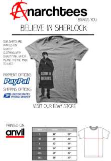   Believe in Sherlock T Shirt I Am Sherlocked Sherlock Holmes BBC  