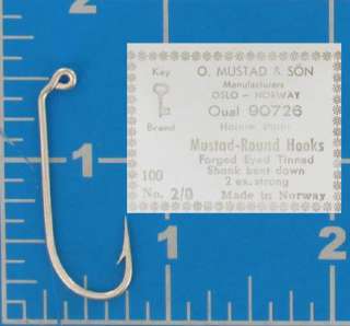 Mustad Tinned Jig Mold Fishing Hooks 90726 2/0 Qty 200  