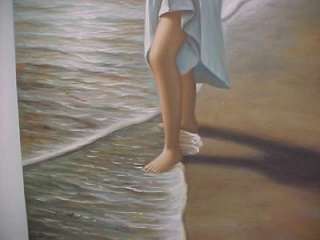 GIRL ON THE BEACH NEW OIL PAINTING  