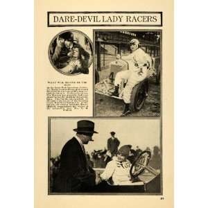  1918 Print Lady Race Car Drivers Ascot Track Summersby 
