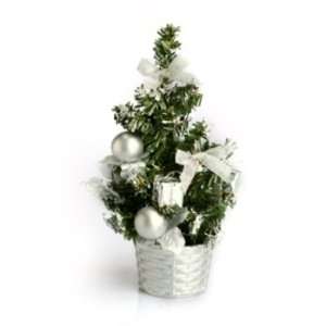  Home 8 Inch Decorated Tabletop Christmas Tree   Sliver: Home & Kitchen
