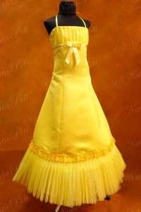 NEW PAGEANT FLOWER GIRL HOLIDAY PRINCESS DRESS 3969 YELLOW SIZE 6 8 