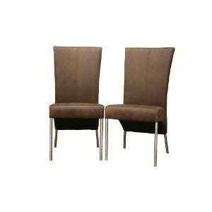  Theora Brown Fabric Dining Chair Set: Home & Kitchen