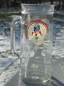 Vintage Fisher Nuts NFL New England Patriots Beer Glass Mug  