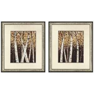  Set of Two Shimmering Birches Framed Wall Art