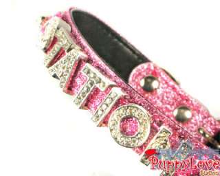 Sparkle Cute Dog Cat Pet Name Collar Free letter 8 20  