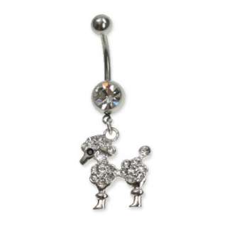 POODLE BELLY BUTTON NAVEL RING 14G dangle body jewelry  