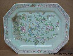 Antique Adams Calyx Ware Singapore Bird Floral Platter  