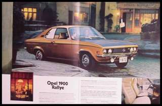 1972 Opel Prestige Brochure GT Rallye Sport Coupe  
