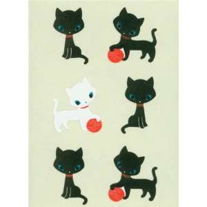  black kitty sticker with red ball of wool: Toys & Games
