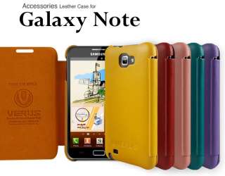   Leather Case for Samsung Galaxy Note + Protector Film, 
