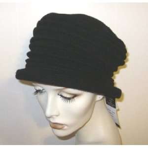  Black Parkhurst Wool Accordian Hat 