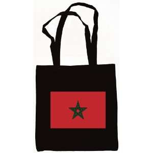  Morocco Moroccan Flag Canvas Tote Bag Black: Everything 