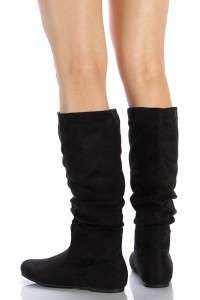NEW! SODA WOMENS SHOES WINTER FLAT BOOTS SLOUCHY KNEE HIGH SCRUNCH 