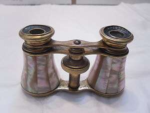VINTAGE LECLERC SOLID BRASS/MOTHER OF PEARL BINOCULARS  
