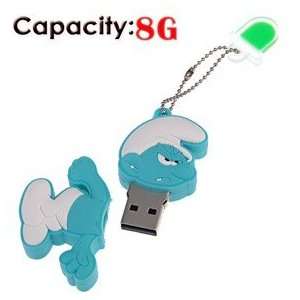  8G Rubber USB Flash Drive with Shape of Angry Smurfs Electronics