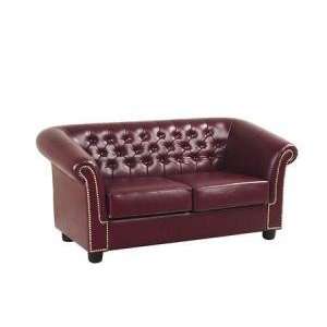  Queen Anne Traditional Ox Blood Love Seat