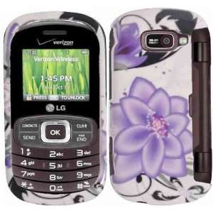 Violet Blossom Big Flower on White Snap on Hard Skin Shell Protector 