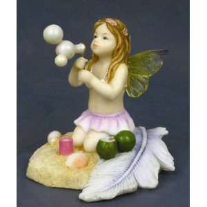 Blowing Bubbles Fairy Figurine 6777 ~ Fairy On Beach Blowing Bubbles 