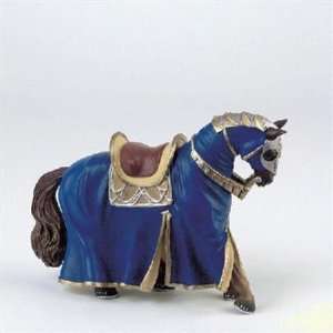    Bullyland Knights: Tournament Horse in Blue Drape: Toys & Games