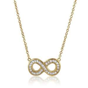   Gold Over Sterling Silver Cubic Zirconia CZ Infinity Pendant: Jewelry