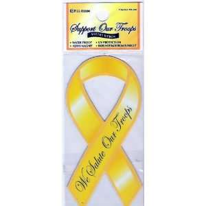  MAGNETIC 4 YELLOW WE SALUTE OUR TROOPS RIBBON: Everything 