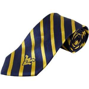   Mountaineers Navy Blue Striped Woven Silk Tie: Sports & Outdoors