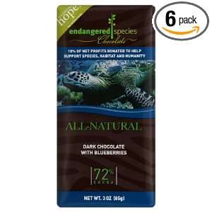   Chocolate Dark Chocolate Blueberries Sea Turtle, 3 ounces (Pack of 6