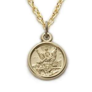  14K Yellow Gold Filled Guardian Angel Baby Medal Christian 