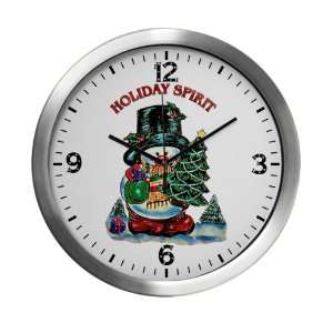  Modern Wall Clock Christmas Spirit Snowman with Tree and 