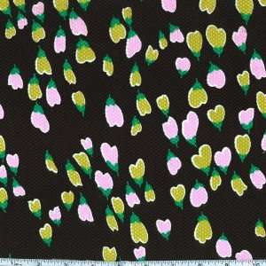  58 Wide Cotton Pique Buds Black Fabric By The Yard Arts 