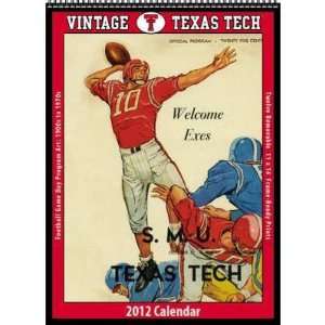  Vintage Texas Tech Football 2012 Wall Calendar Office 