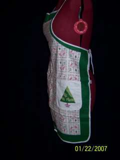 bib apron christmas tree holiday green 100% cotton  