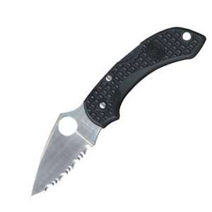  Dragonfly Black FRN Handle Serrated