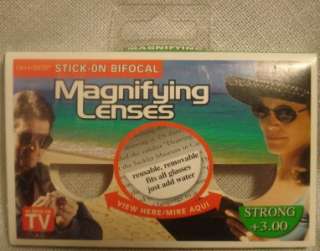 Magnifying Lenses Stick on bifocal Strong +3.00 Reusable  