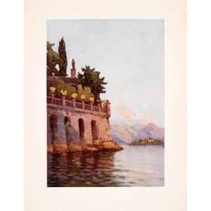  1908 Print Lake Maggiore Italy Terrace Wall Landscape Ella 