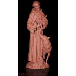  Francis And Wolf Terra Cotta Finish Statue