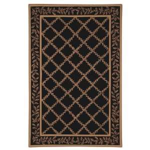  Chelsea Collection Hand Hooked Black Wool Area Rug 5.30 x 