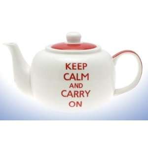   Carry On Teapot Red / White in Presentation Gift Box: Home & Kitchen