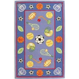  KAS Kidding Around Lets Play Ball 429 Blue Red 3 3 X 5 
