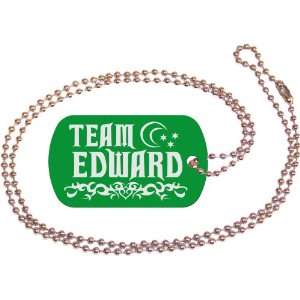 Team Edward Green Dog Tag with Neck Chain