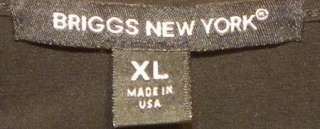 BRIGGS NEW YORK BLACK SHORT CAP SLEEVE SHIRT SIZE XL  