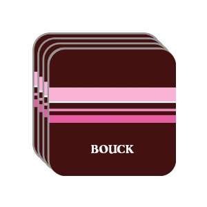 Personal Name Gift   BOUCK Set of 4 Mini Mousepad Coasters (pink 